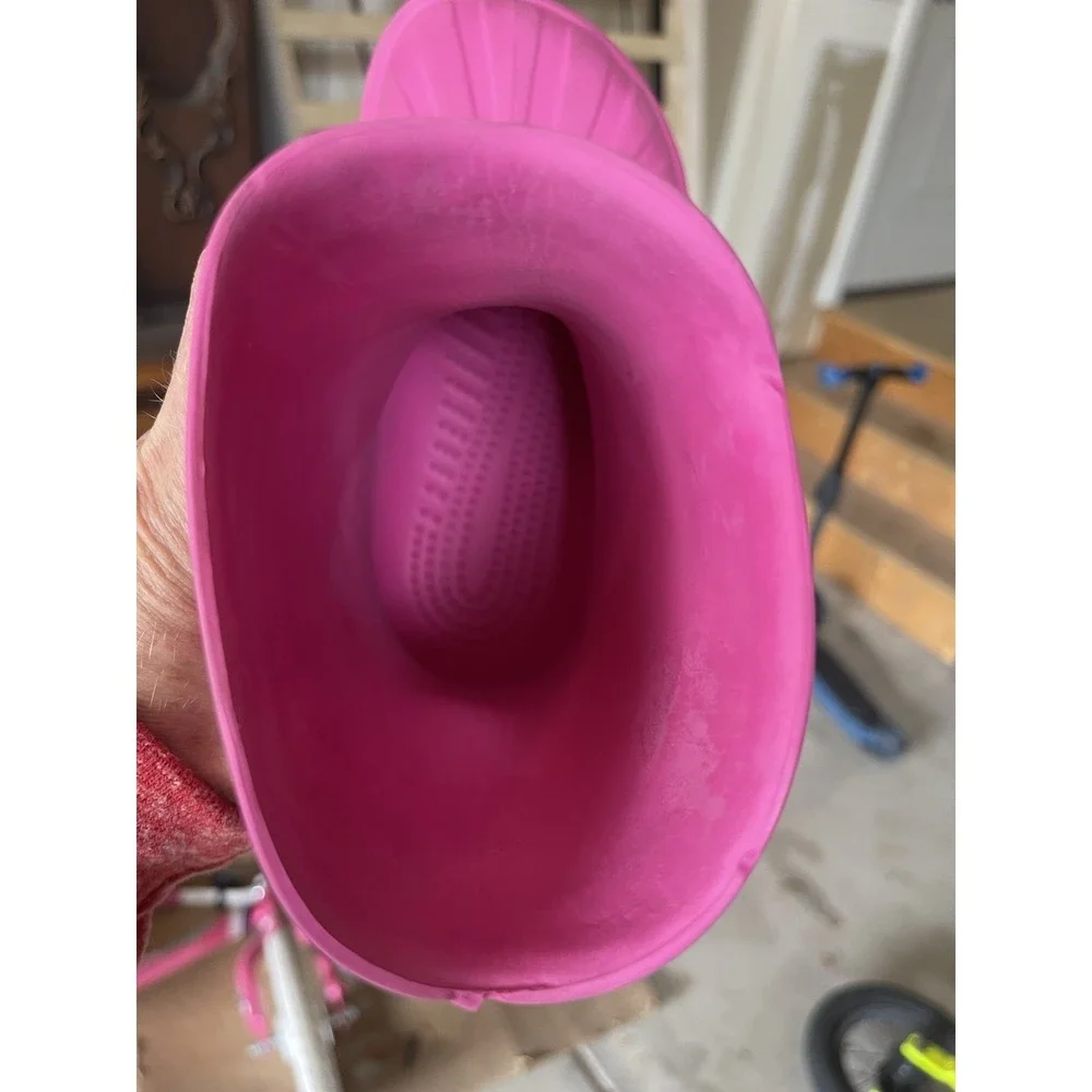 Crocs Kids Pink Handle It Rain Boots Waterproof Pull On Shoes‎ Size J1